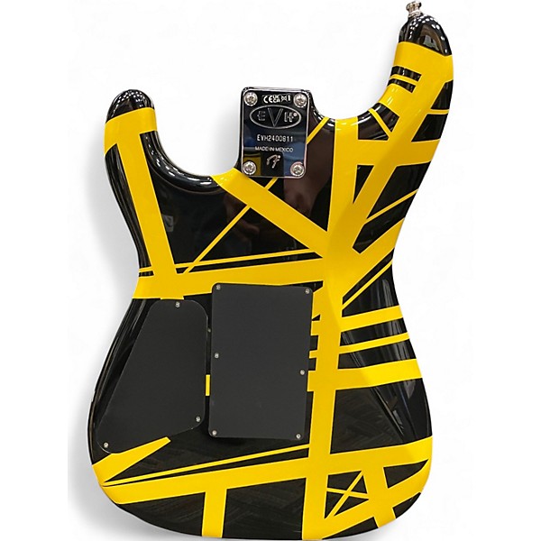 Used EVH Striped Series Black with Yellow Stripes Solid Body Electric Guitar