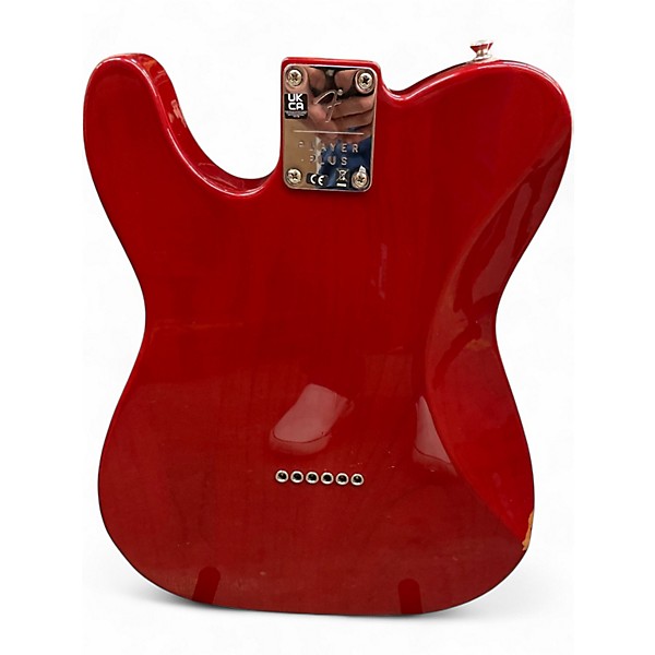 Used Fender Player Plus Telecaster Trans Red Solid Body Electric Guitar