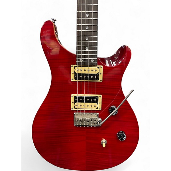 Used PRS SE Custom 24 Trans Red Solid Body Electric Guitar