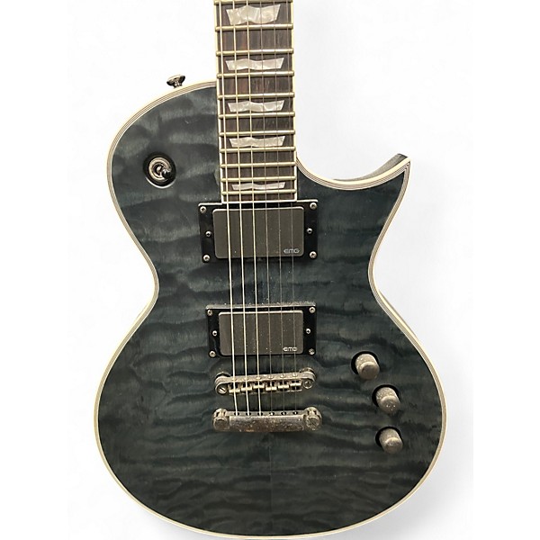 Used ESP LTD EC401QM Trans Black Solid Body Electric Guitar