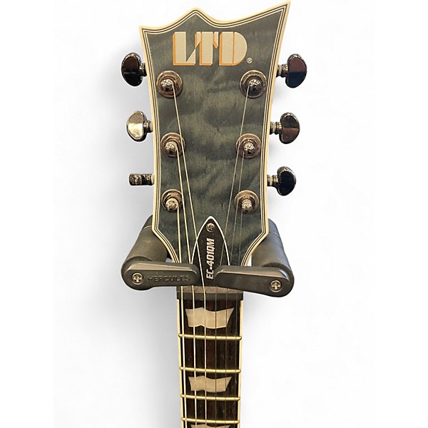 Used ESP LTD EC401QM Trans Black Solid Body Electric Guitar