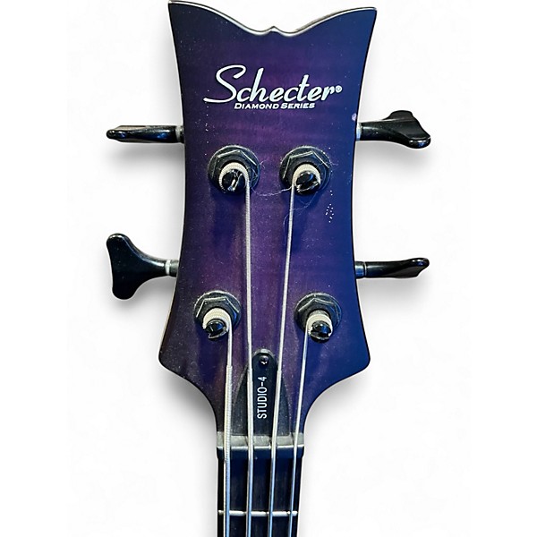 Used Schecter Guitar Research STUDIO 4 Trans Purple Electric Bass Guitar