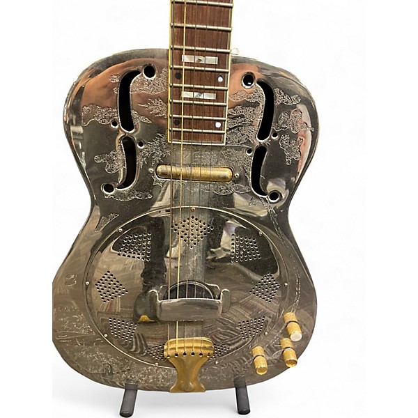 Used Dean RESCG Folk Series Thin Body Resonator with Electronics Chrome Resonator Guitar