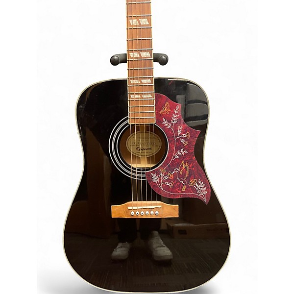 Used Epiphone Hummingbird Pro Black Acoustic Electric Guitar