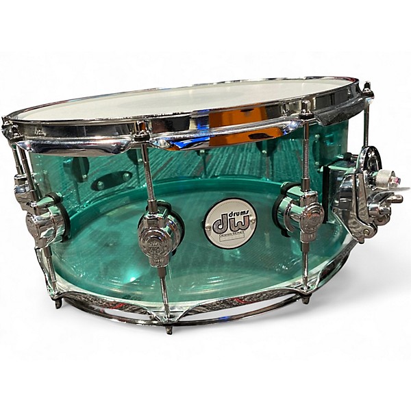 Used DW 6.5X14 Design Series Acrylic Snare sea glass Drum
