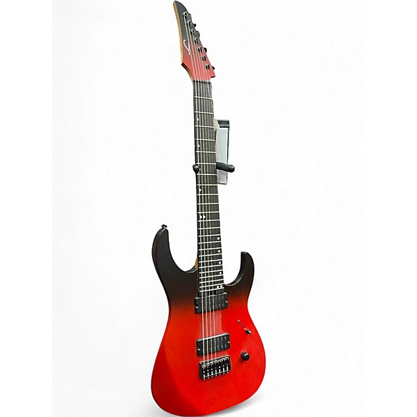 Used 2025 Legator Ninja Performance 7 Red to Black Fade Solid Body Electric Guitar
