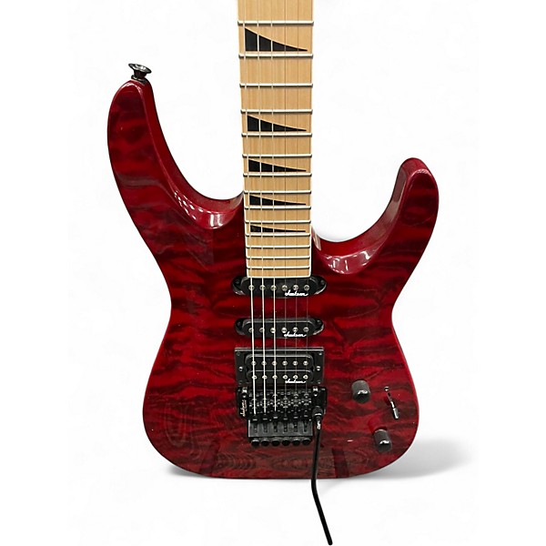 Used Jackson JS32 Dinky Red Tiger Stripe Solid Body Electric Guitar