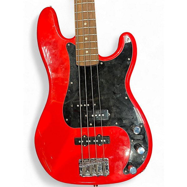 Used Squier Affinity Precision Bass Coral Red Electric Bass Guitar