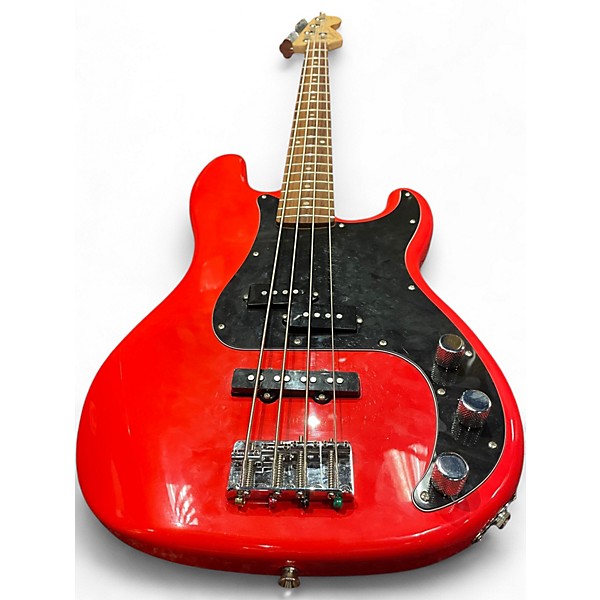 Used Squier Affinity Precision Bass Coral Red Electric Bass Guitar