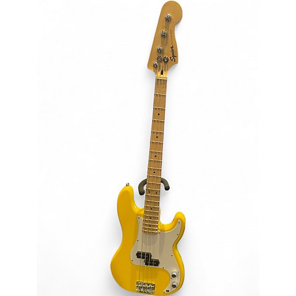 Used Squier SONIC PRECISION BASS GRAFITI YELLOW Electric Bass Guitar
