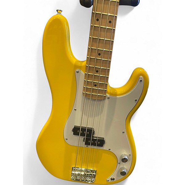 Used Squier SONIC PRECISION BASS GRAFITI YELLOW Electric Bass Guitar