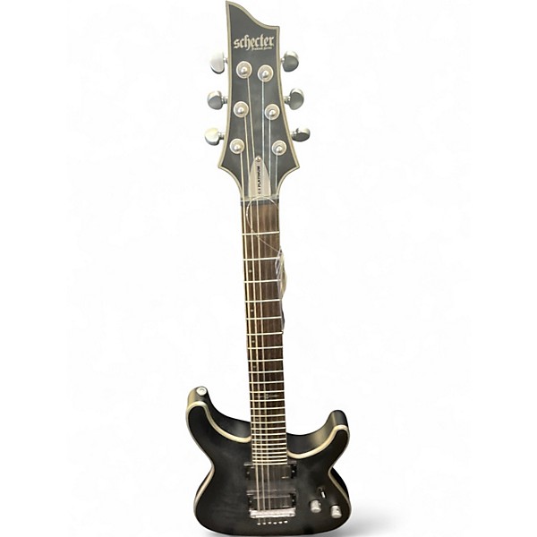 Used Schecter C-1 PLATINUM Trans Black Solid Body Electric Guitar
