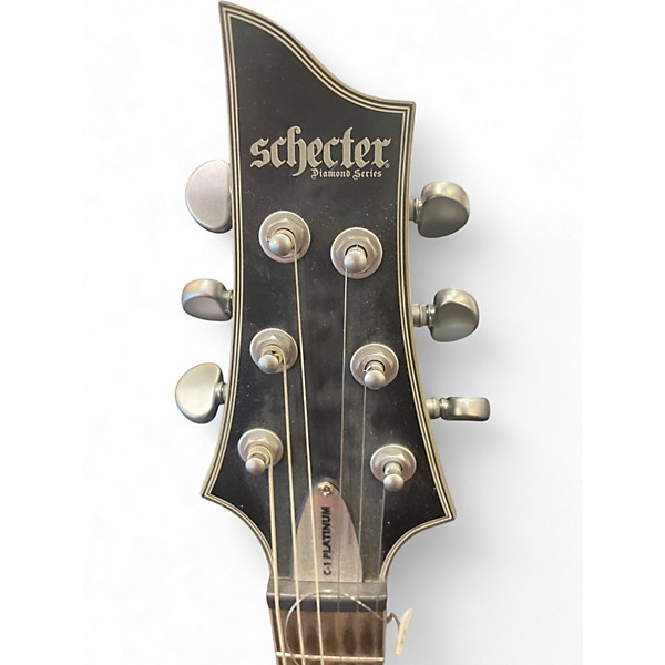 Used Schecter C-1 PLATINUM Trans Black Solid Body Electric Guitar