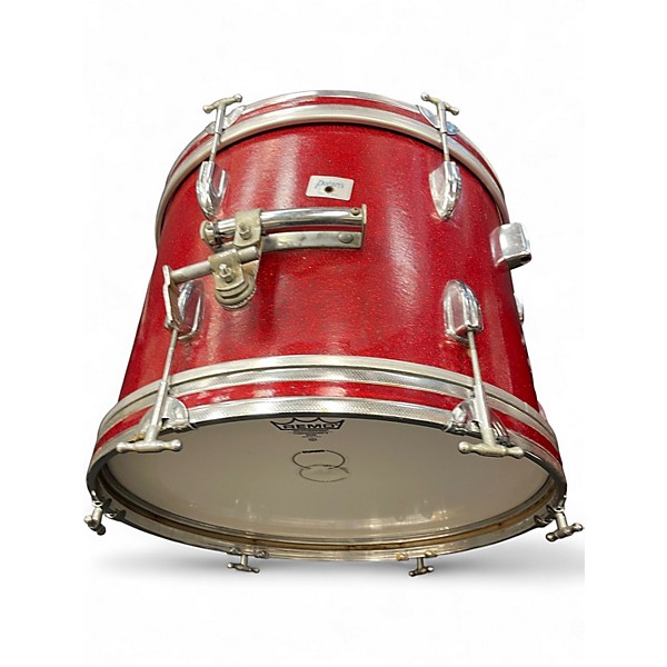 Used 1960s Polaris 3 Piece Vintage MIJ Luan Poplar Red Sparkle Drum Kit