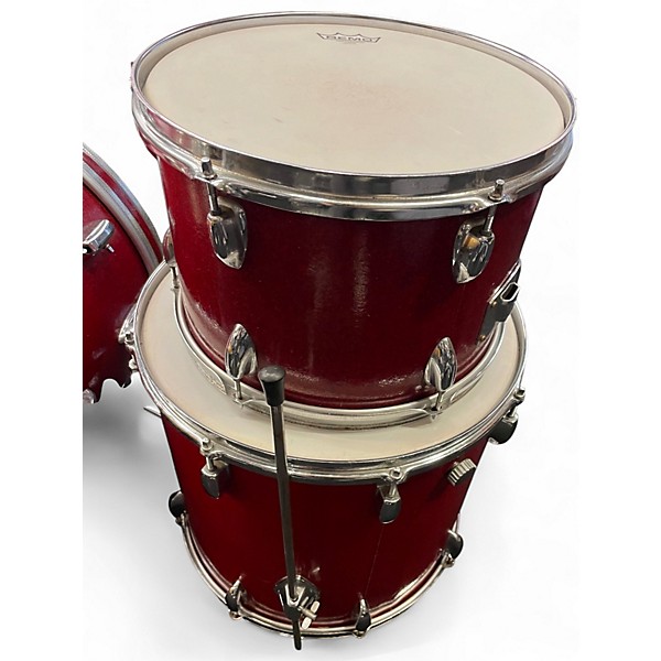 Used 1960s Polaris 3 Piece Vintage MIJ Luan Poplar Red Sparkle Drum Kit