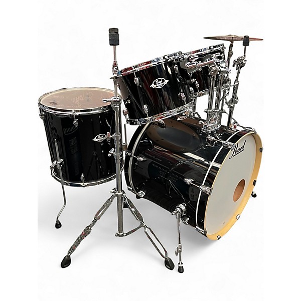 Used Pearl 5 Piece Export Jet Black Drum Kit
