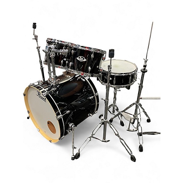 Used Pearl 5 Piece Export Jet Black Drum Kit