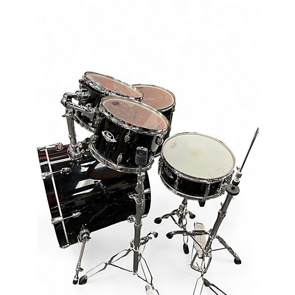 Used Pearl 5 Piece Export Jet Black Drum Kit
