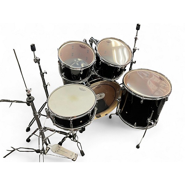 Used Pearl 5 Piece Export Jet Black Drum Kit