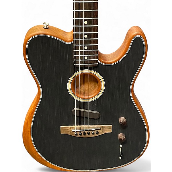 Used Fender Acoustasonic Standard Telecaster Black Acoustic Electric Guitar