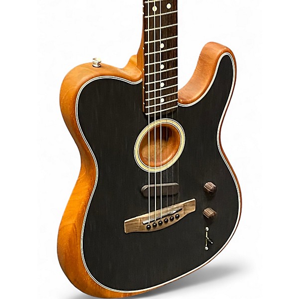 Used Fender Acoustasonic Standard Telecaster Black Acoustic Electric Guitar