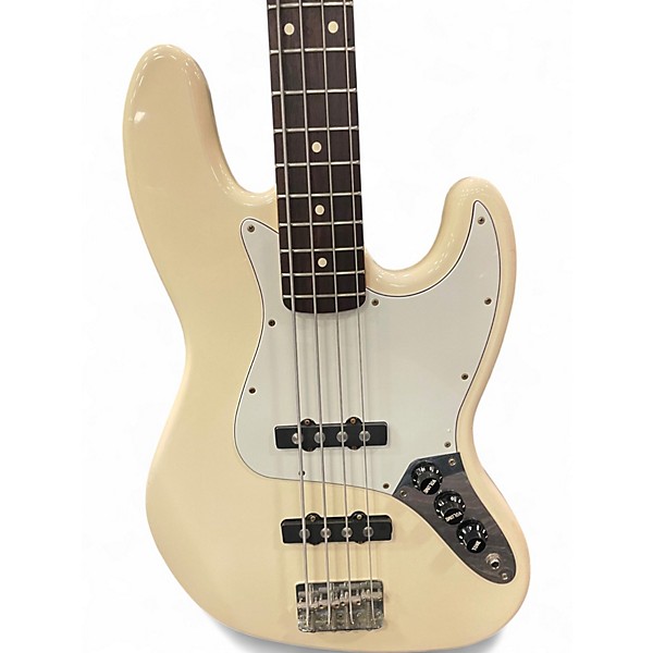 Used Fender Standard Jazz Bass Olympic White Electric Bass Guitar