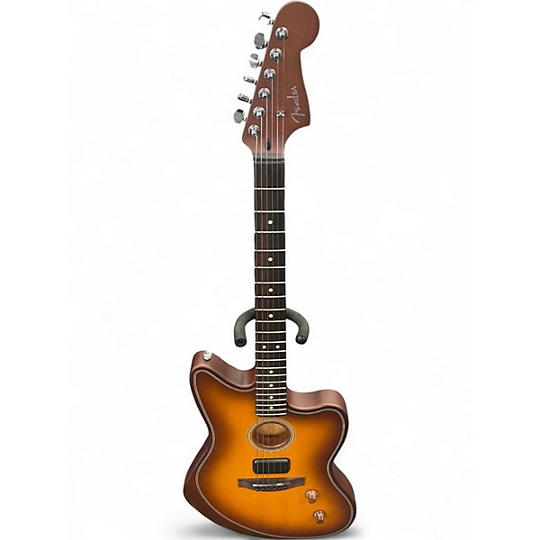 Used Fender Acoustasonic Jazzmaster Honey Burst Acoustic Electric Guitar