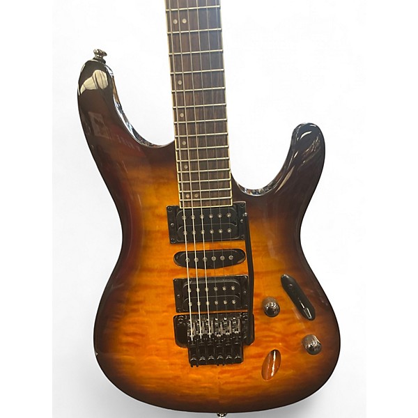 Used Ibanez S670QM DRAGON EYE BURST Solid Body Electric Guitar
