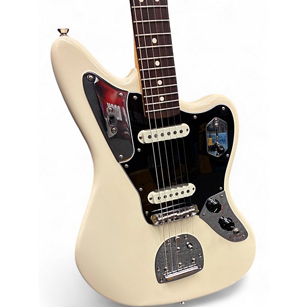 Used Fender American Professional Jaguar Olympic White Solid Body Electric Guitar
