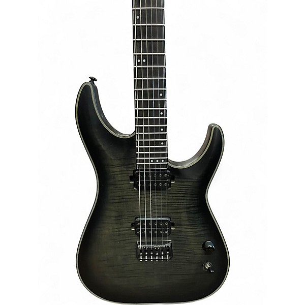 Used Schecter Guitar Research KM-6  Trans Black Solid Body Electric Guitar