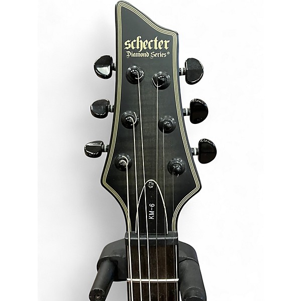 Used Schecter Guitar Research KM-6  Trans Black Solid Body Electric Guitar