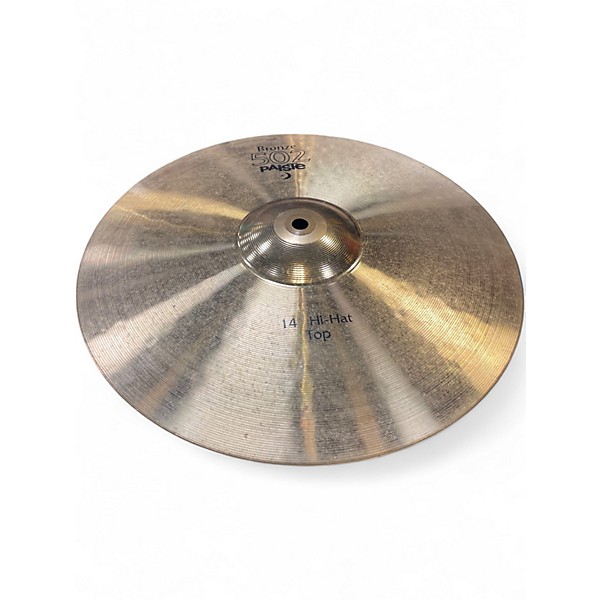 Used Paiste 14in 502 BRONZE HI HAT PAIR Cymbal