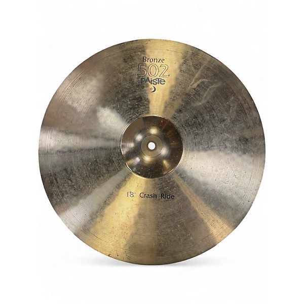 Used Paiste 18in 502 BRONZE CRASH RIDE Cymbal