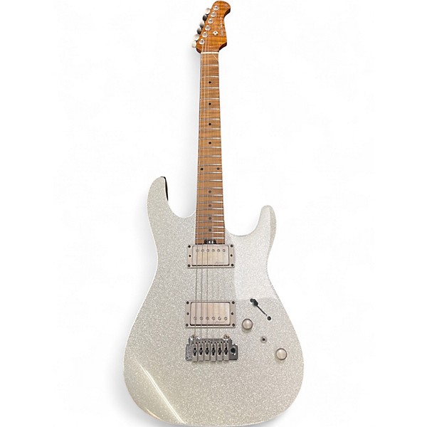 Used Harley Benton Fusion II HH Metallic Silver Solid Body Electric Guitar