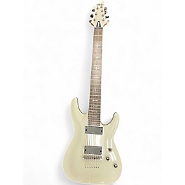 Used Schecter Guitar Research Demon 7 String Vintage White Solid Body Electric Guitar