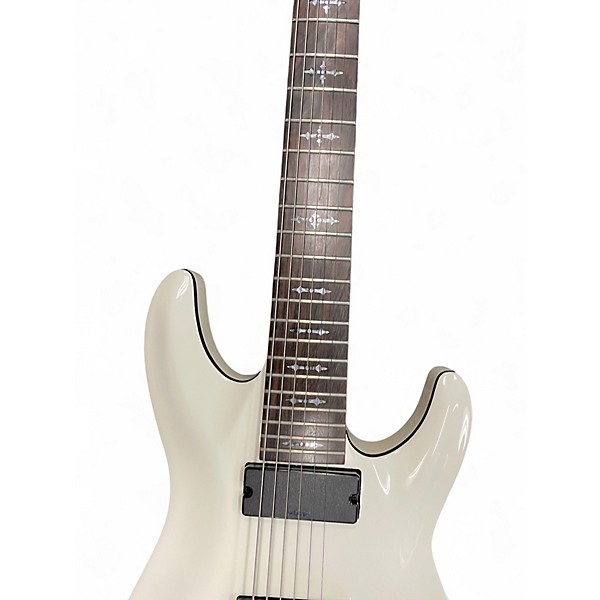 Used Schecter Guitar Research Demon 7 String Vintage White Solid Body Electric Guitar