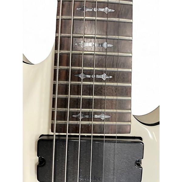 Used Schecter Guitar Research Demon 7 String Vintage White Solid Body Electric Guitar