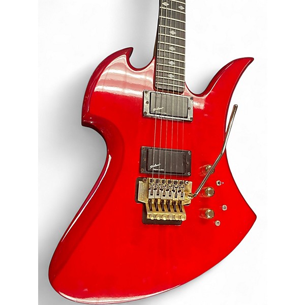 Used 1989 B.C. Rich Mocking Bird Transparent Red Acoustic Guitar