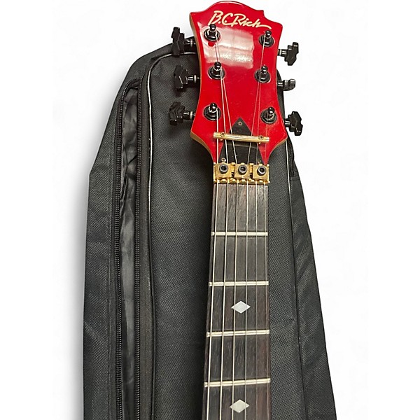 Used 1989 B.C. Rich Mocking Bird Transparent Red Acoustic Guitar