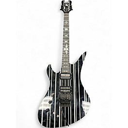 Used Schecter Guitar Research Synyster Gates Signature Custom Left Handed Black with Silver Pinstripes Electric Guitar
