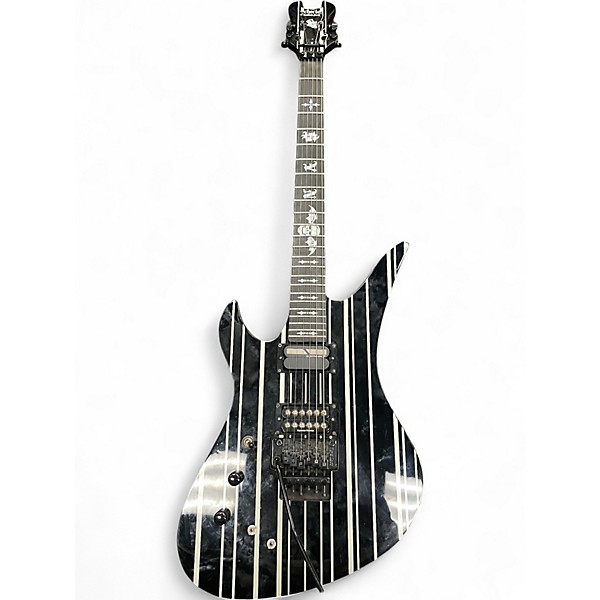 Used Schecter Guitar Research Synyster Gates Signature Custom Left Handed Black with Silver Pinstripes Electric Guitar