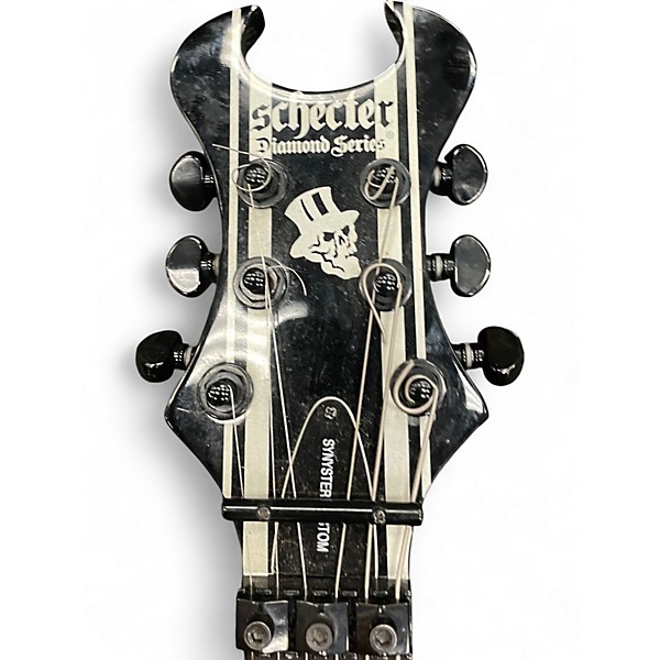 Used Schecter Guitar Research Synyster Gates Signature Custom Left Handed Black with Silver Pinstripes Electric Guitar