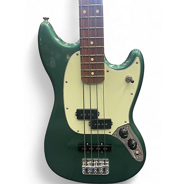 Used Fender Mustang Bass Sherwood Green Metallic Electric Bass Guitar