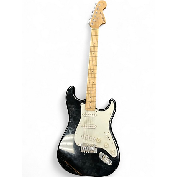 Used Starcaster by Fender Stratocaster Black Solid Body Electric Guitar