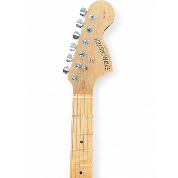 Used Starcaster by Fender Stratocaster Black Solid Body Electric Guitar