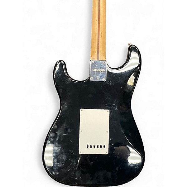 Used Starcaster by Fender Stratocaster Black Solid Body Electric Guitar