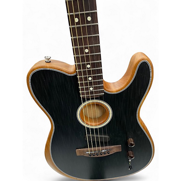 Used Fender Acoustasonic Player Telecaster Black Acoustic Electric Guitar