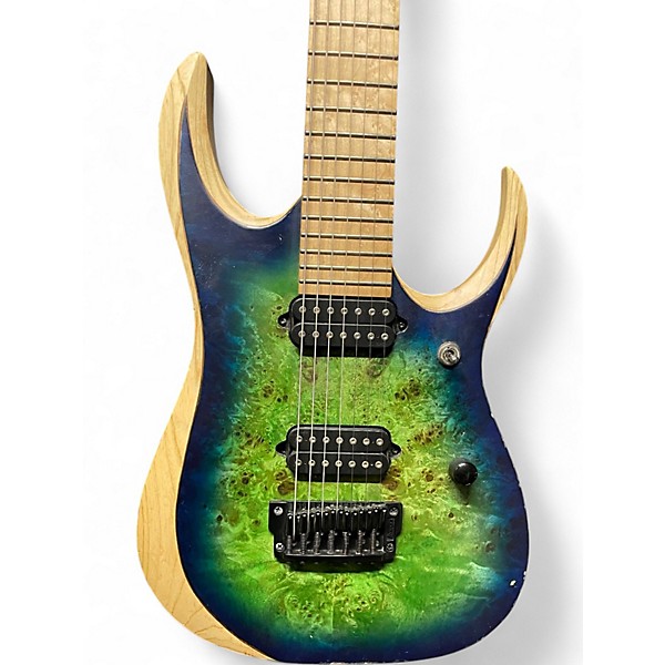 Used Ibanez RGDIX7MBP Surreal Blue Burst Solid Body Electric Guitar