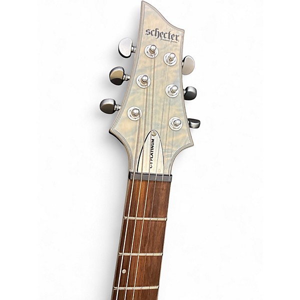 Used 2020s Schecter Guitar Research C1 Platinum Trans Blue Solid Body Electric Guitar