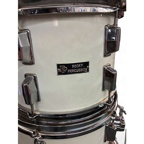 Used Rocky Percussion 5 Piece 5pc shell set with hardware White Drum Kit